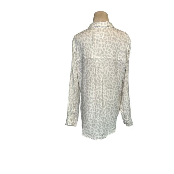 Rails Ellis Grey Jaguar Print Cotton Button Front Top Shirt Tunic size Small - Picture 15 of 16